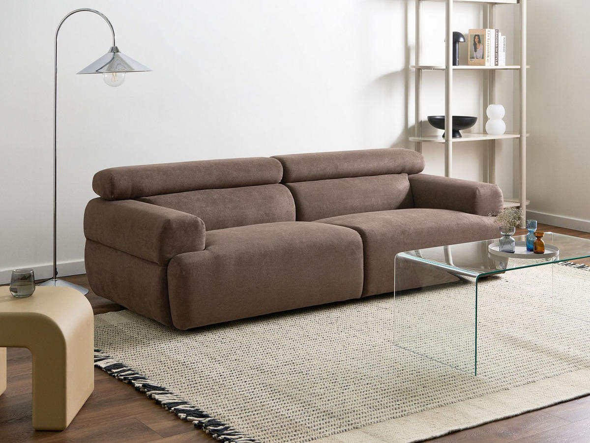 POHOVKA 3-místná Látka Hnědá Hovden - hnědá, textil (210/69/95cm) - Beliani