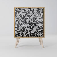 SIDEBOARD CHARCOAL SPROUT, Eichefarben, 57,5x42x77,5 cm, Schräge Buchenholzfüße - Eichefarben/Buchefarben, Holzwerkstoff/Buchenholz (57.5/77.5/42cm) - SpaceRebels