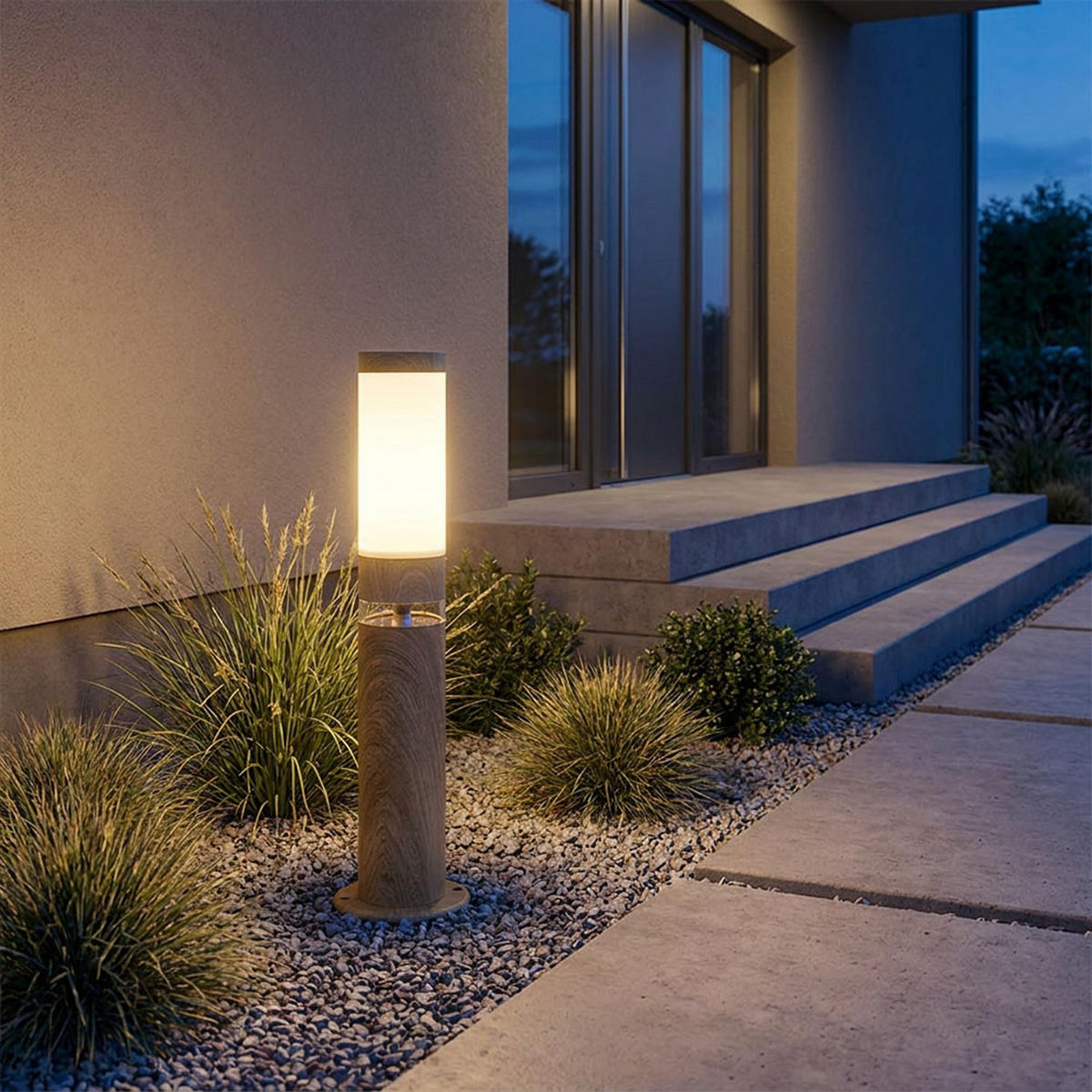 LED AUSSENLEUCHTE Edelstahl Braun - Braun, Metall (11.7/11.7/50cm)
