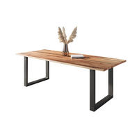 ESSTISCH POLLY - Beige/Schwarz, Holz/Metall (100/260/77cm) - SAM