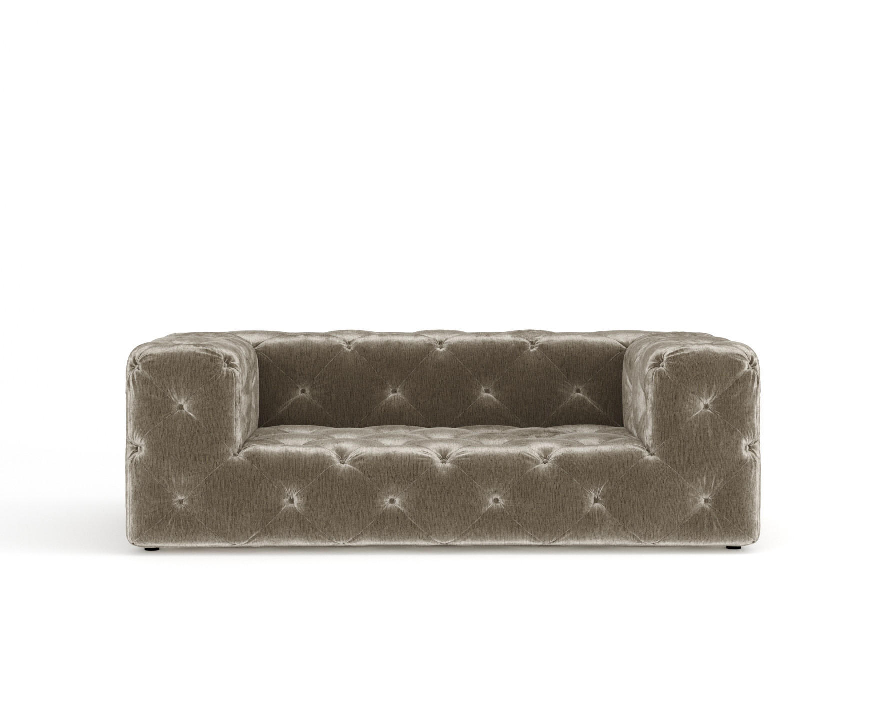 2-SITZER-SOFA Cosimo Beige Chenille - Beige/Schwarz, Holz/Holzwerkstoff (193/71/100cm) - Maison de Reve