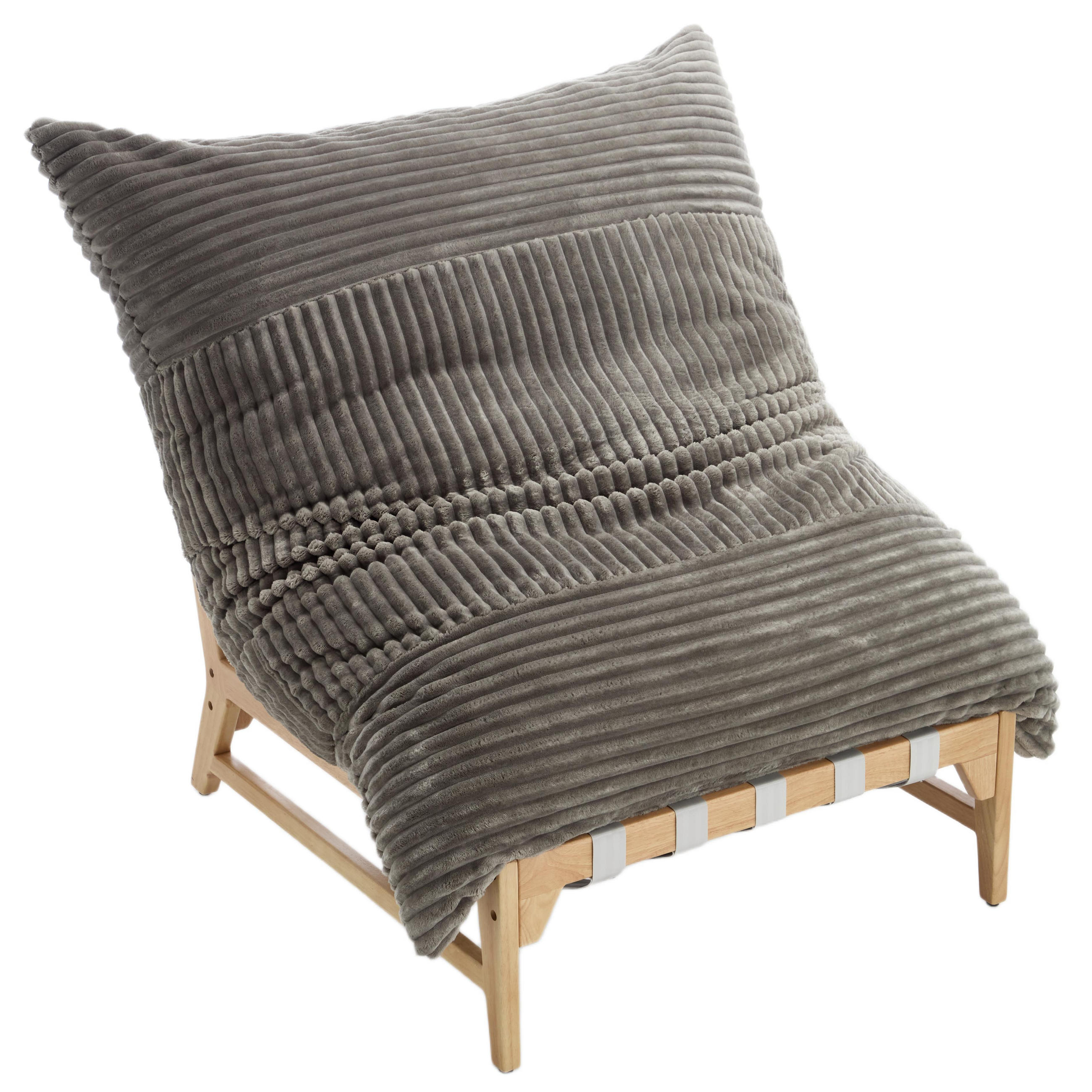 XXL-SESSEL Cord mit Holzrahmen, Breites Kissen, Grau - Grau, Holz/Textil (117/94/114cm) - LVHOM