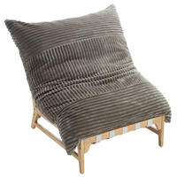 XXL-SESSEL Cord mit Holzrahmen, Breites Kissen, Grau - Grau, Holz/Textil (117/94/114cm) - LVHOM