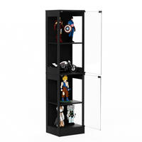 VITRINE mit LED-Beleuchtung 40 x 35 x 165 cm Acacia Wood - Schwarz, Holzwerkstoff (35/165/40cm) - Beauniv
