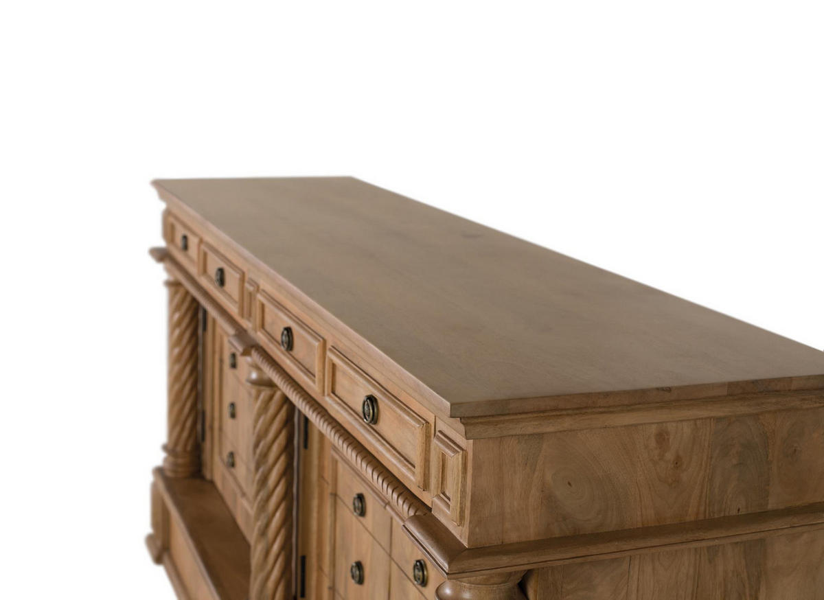 SIDEBOARD mit 4 Schubladen und 4 Türen aus Mangoholz - Braun, Holz (50/90/200cm) - Giner y Colomer