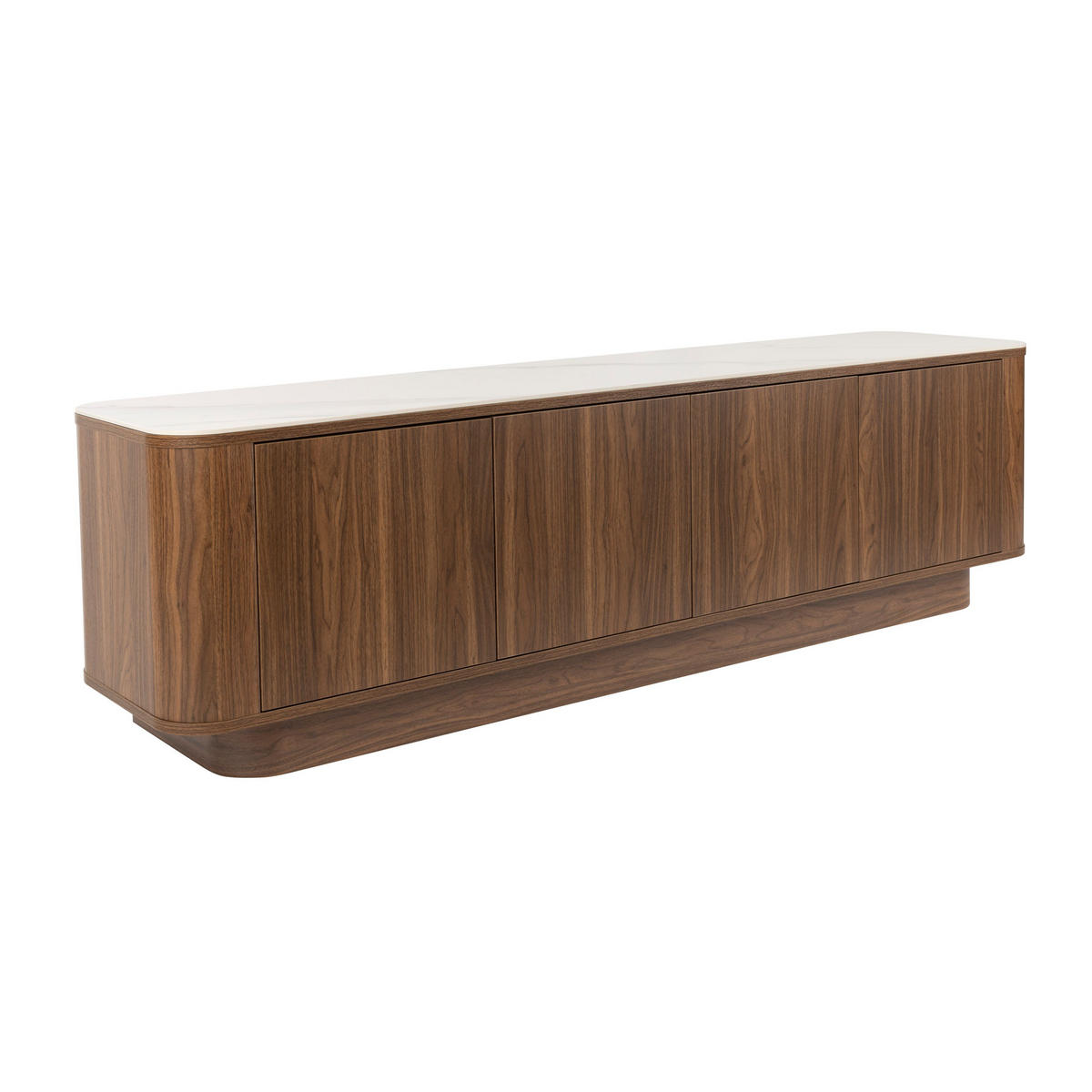 LOWBOARD Almira Niedrig 180 cm / Marmoroptik Walnussfarbe - Braun, Holzwerkstoff (180/50/40cm) - Housecraft Living