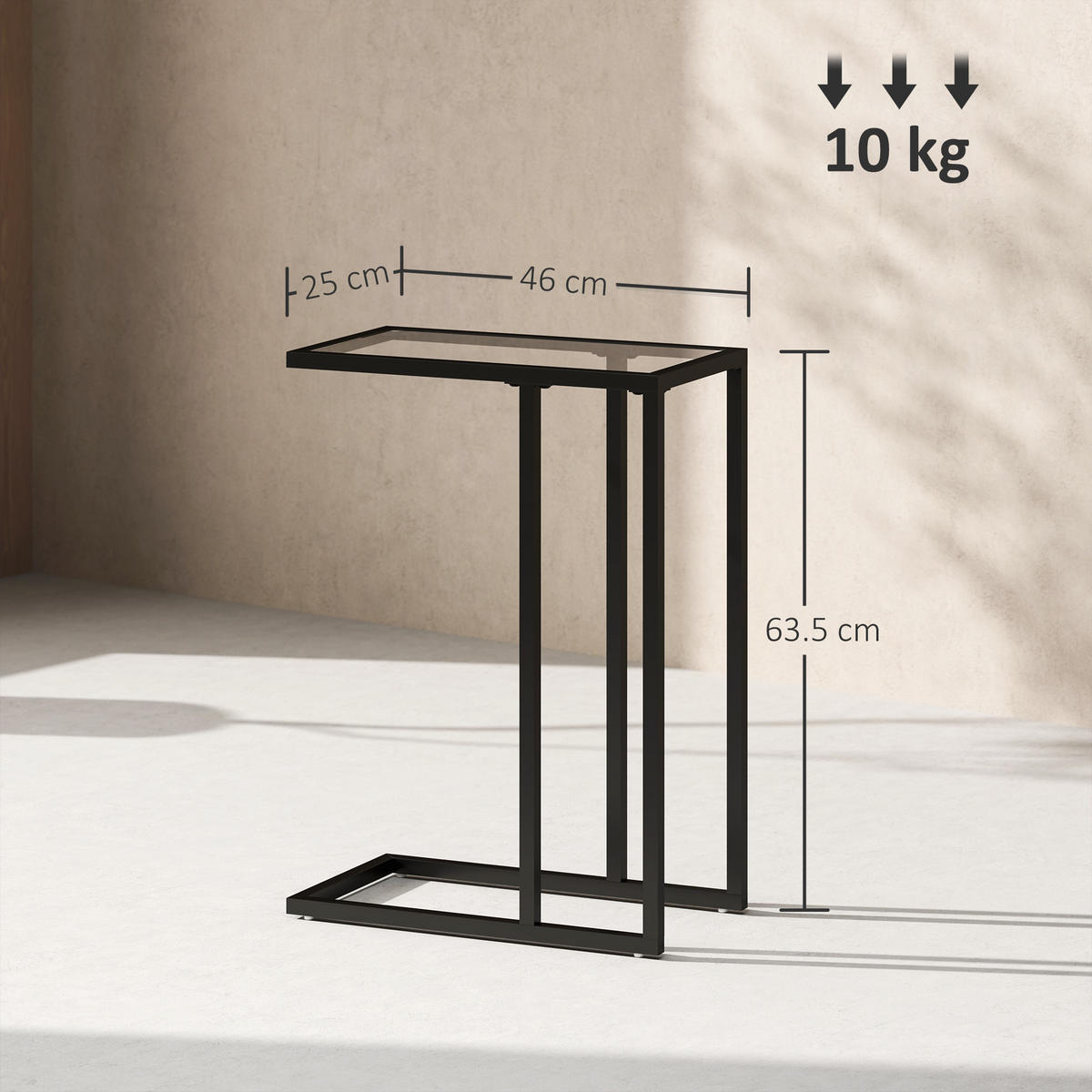 BEISTELLTISCH Schwarz 1 Stück - Schwarz, Naturmaterialien (46/25/63.5cm) - GiPP