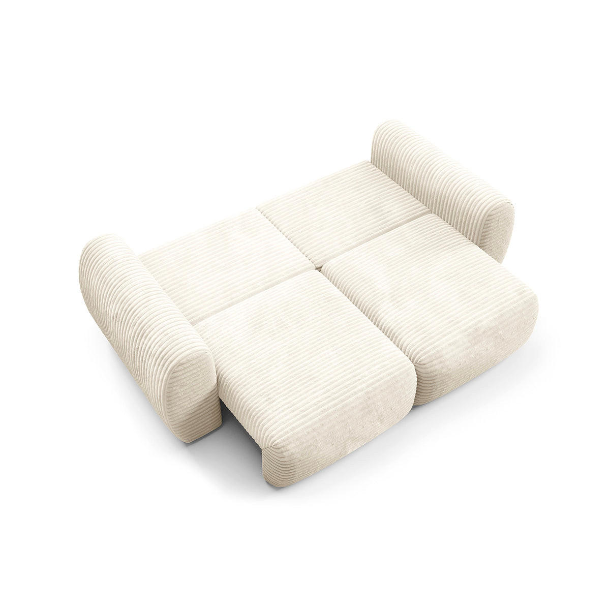 SOFA Camilla 3 Sitzplätze Gebrochenes Weiß - Weiß, Holz (266/95/121cm) - Petits-meubles