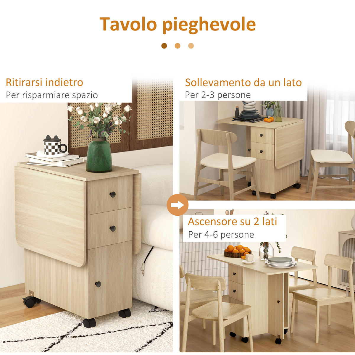 ESSTISCH Holzoptik 1 Stück - Beige, Kunststoff (120/60/76.5cm) - GiPP