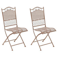GARTENSTÜHLE Kirstin - 2er Set - antik braun - Braun, Metall (41/50/91cm) - TPFGarden