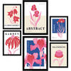 POSTER Set Mit 6 Blumen Hof Natur Und Botanikdrucke Für Innenarchitektur A3 & A4 Schwarzer Rahmen - Schwarz, Papier (29/3cm) - Nacnic