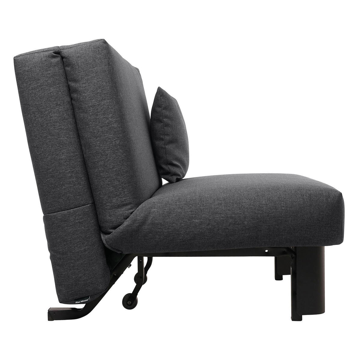 FALTSOFA Kalomira Bezug Flachgewebe Metall schwarz / graphit - Graphitfarben, Kunststoff (145/84/100cm) - 58aufmkessel