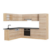 KOTNA KUHINJA R-Line, Sonoma/Zlati hrast z močjo, 287 x 227 cm, DP Antracit - hrast sonoma/medeni hrast, leseni material (287/206.8/60cm) - Vicco
