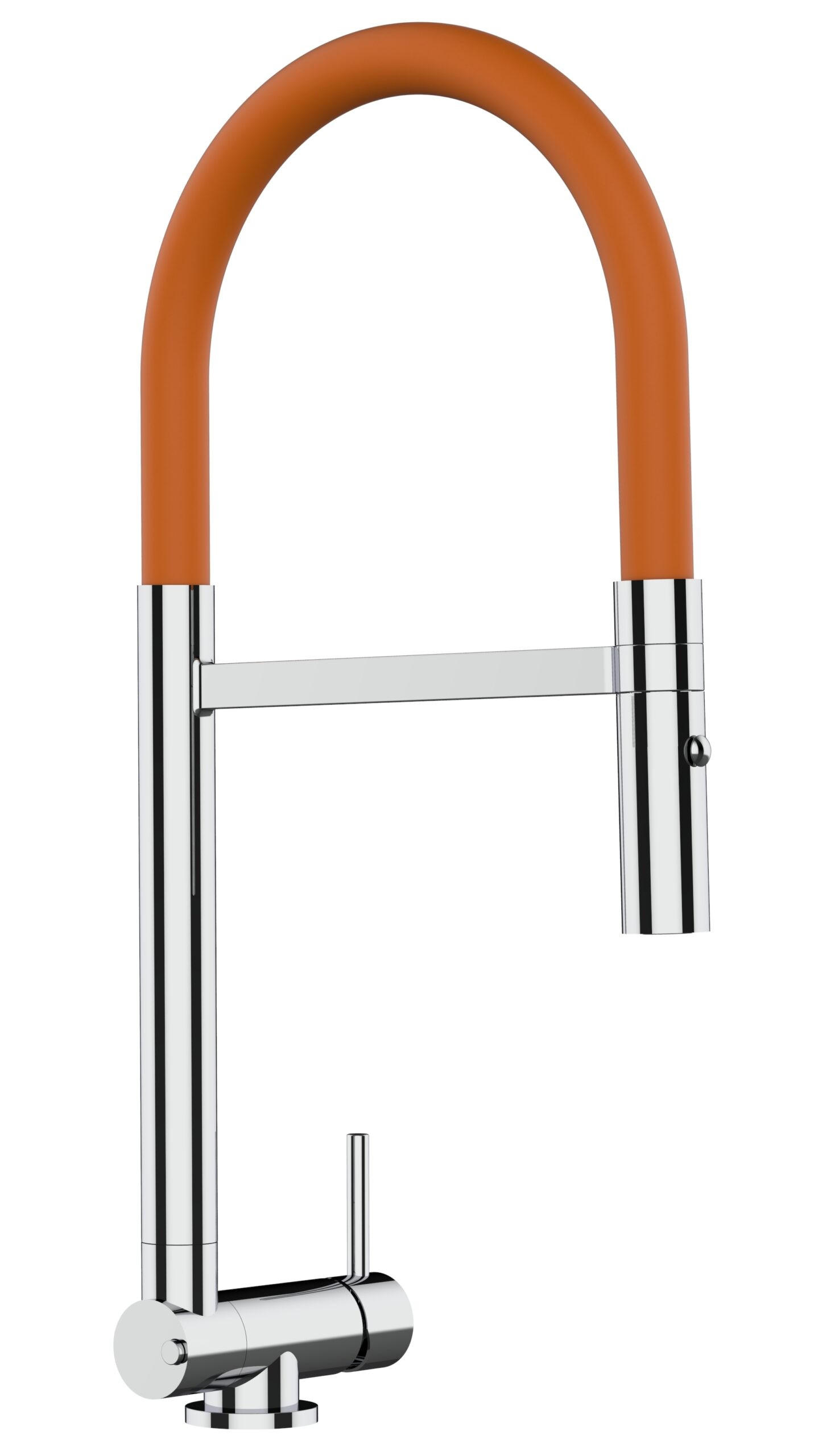 VORFENSTER-KÜCHENARMATUR, Umklappbar 4,5 CM, Verchromt und Orange, 2-Strahl-Brause - Orange, Metall (21.3/44.4/21.3cm) - VIZIO
