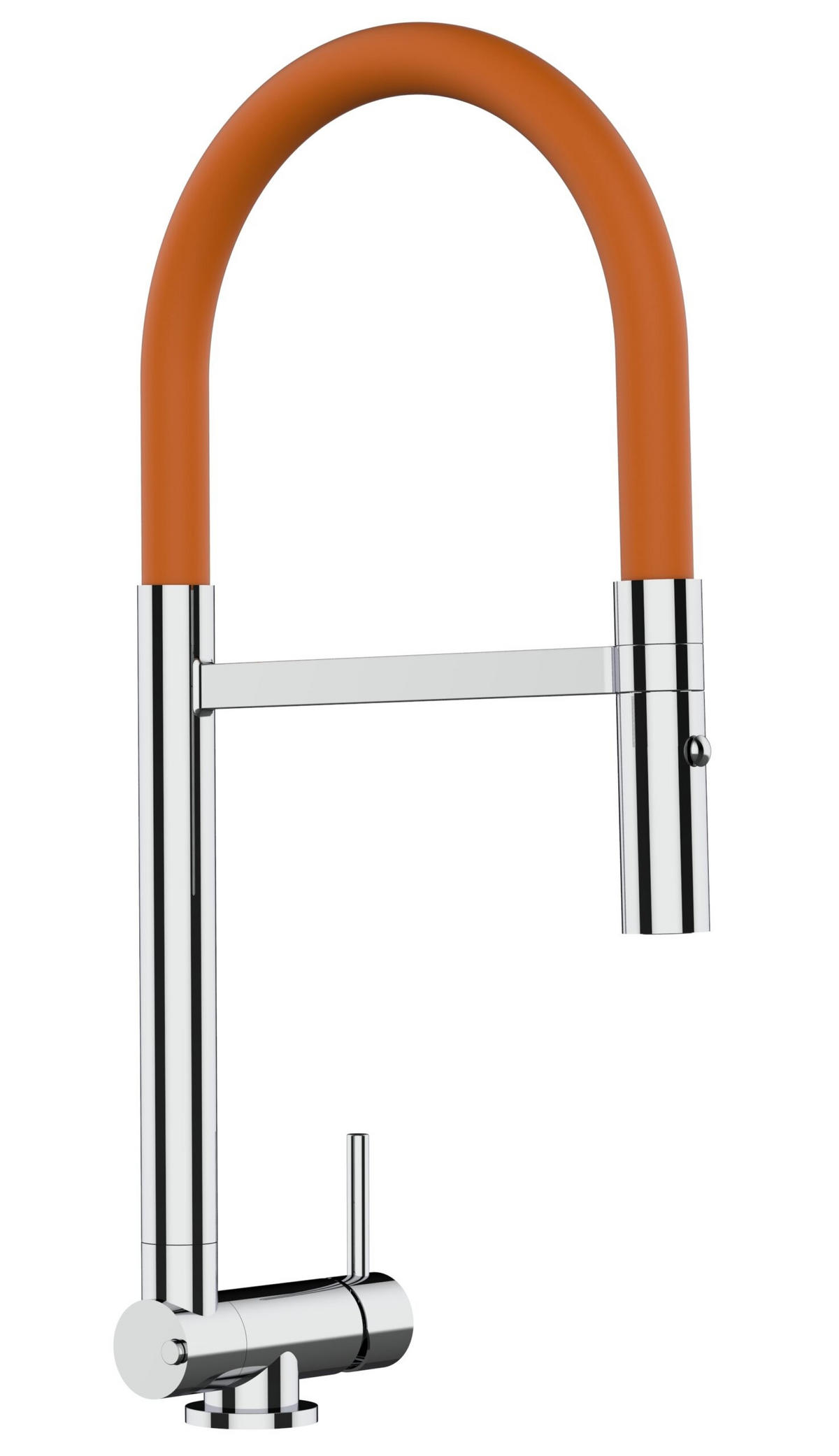 VORFENSTER-KÜCHENARMATUR, Umklappbar 4,5 CM, Verchromt und Orange, 2-Strahl-Brause - Orange, Metall (21.3/44.4/21.3cm) - VIZIO