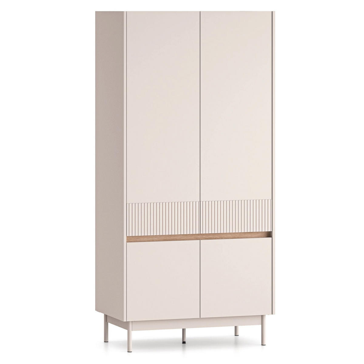 KLEIDERSCHRANK Dunea Kaschmirgrau/Eichenholzoptik 92 cm - Taupe/Beige, Holzwerkstoff (92/193/53cm) - Selsey