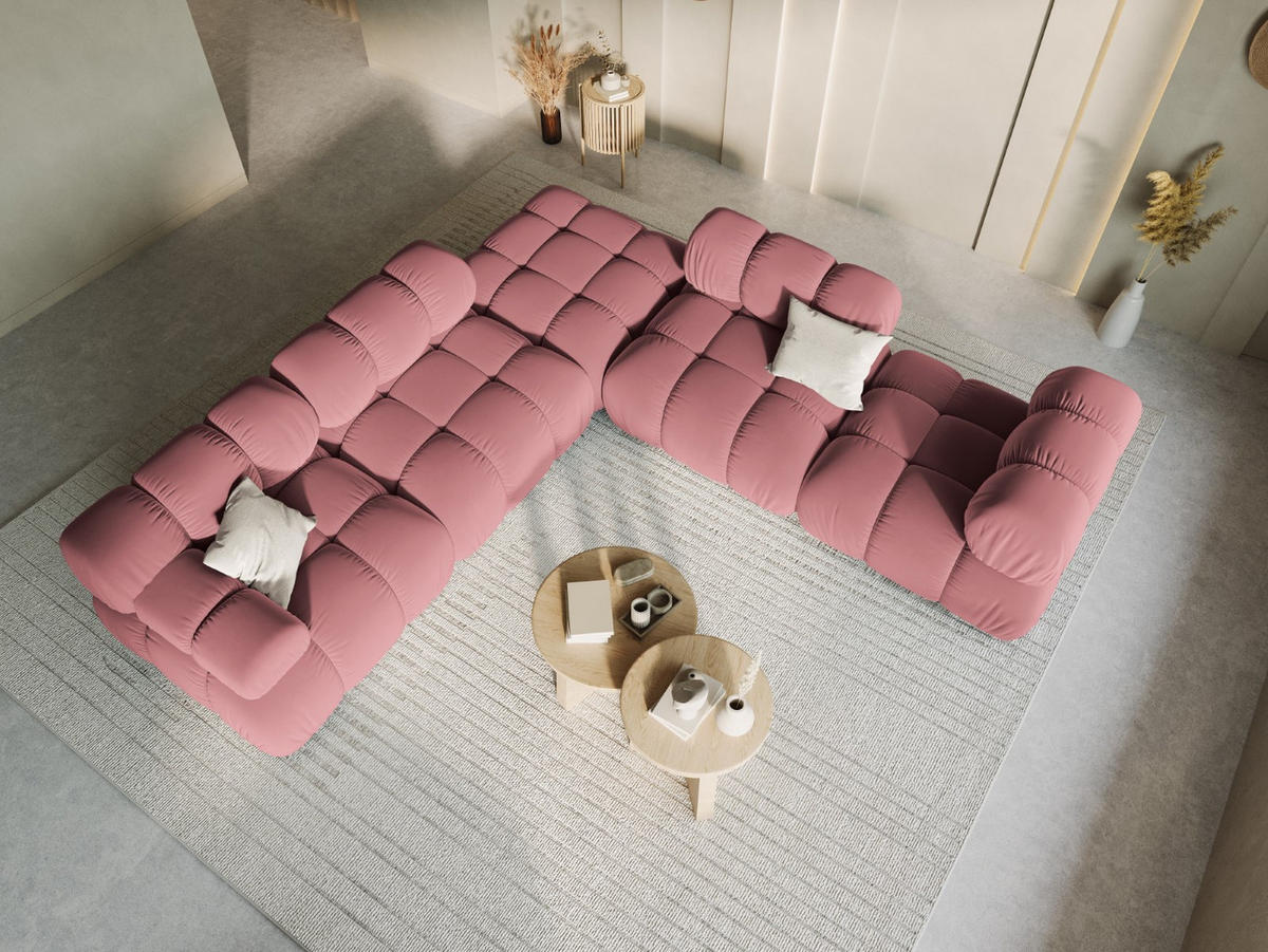 MODUL links Bellis aus Samt rosa - Pink, Textil (94/70/94cm) - Micadoni