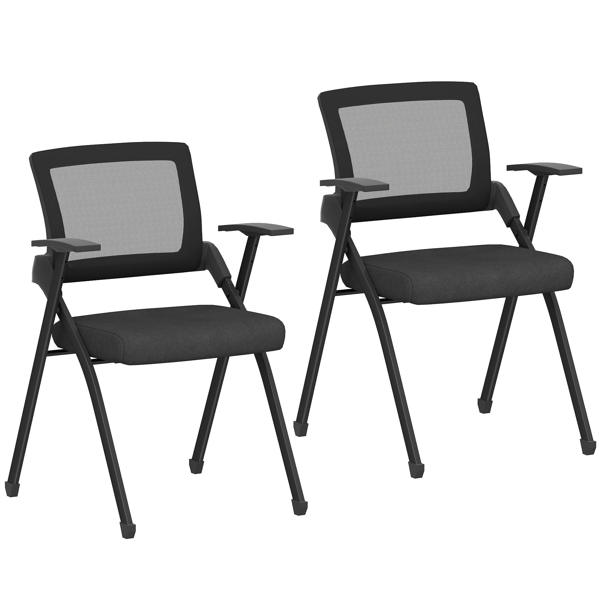 KLAPPSTUHL 2er Set Polyester Schwarz - Schwarz, Textil/Metall (56/84/61cm) - HOMCOM