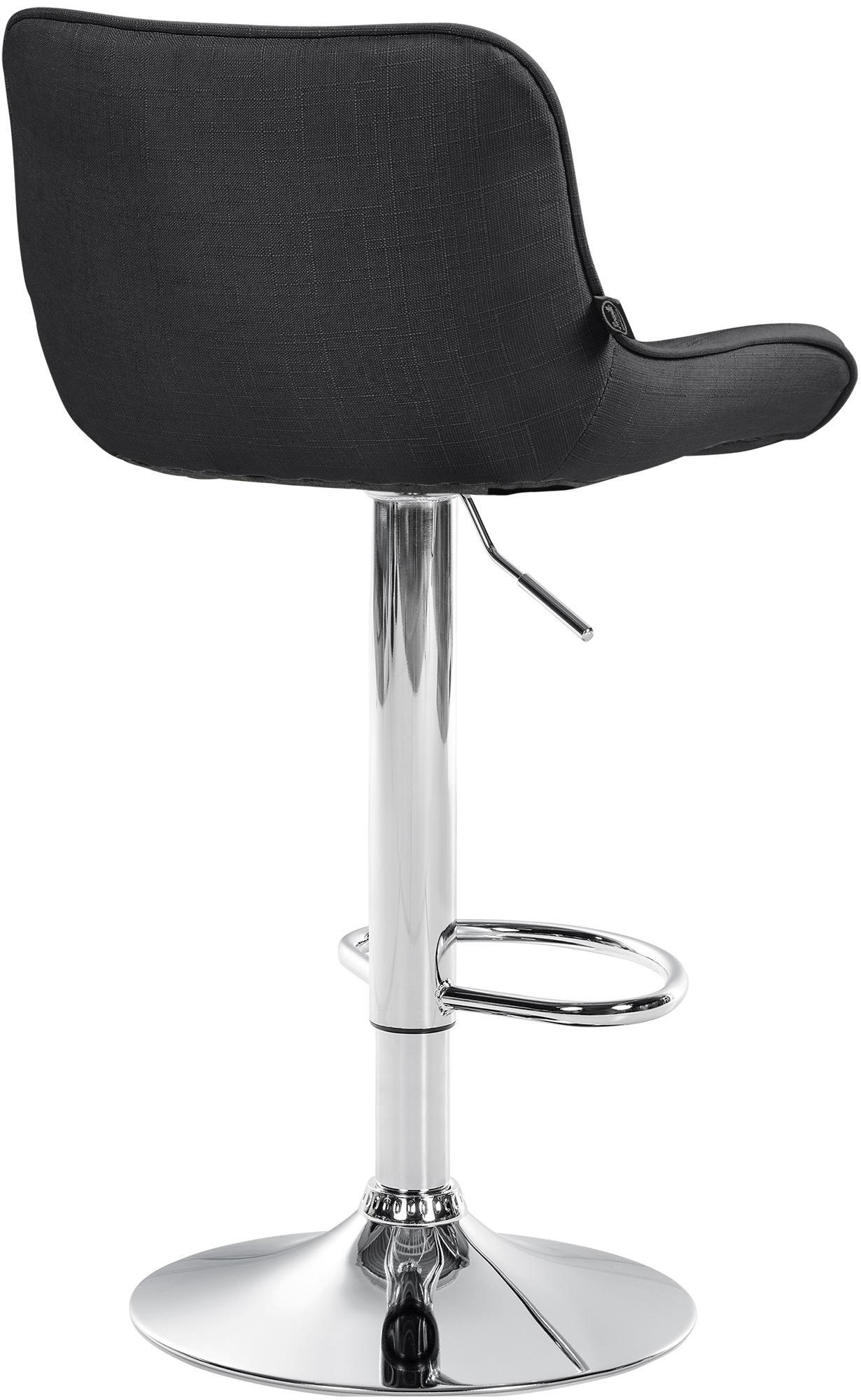 BARHOCKER 2er Set Stoff dunkelgrau - Chromfarben/Dunkelgrau, Textil/Metall (49/85/51cm) - CLP