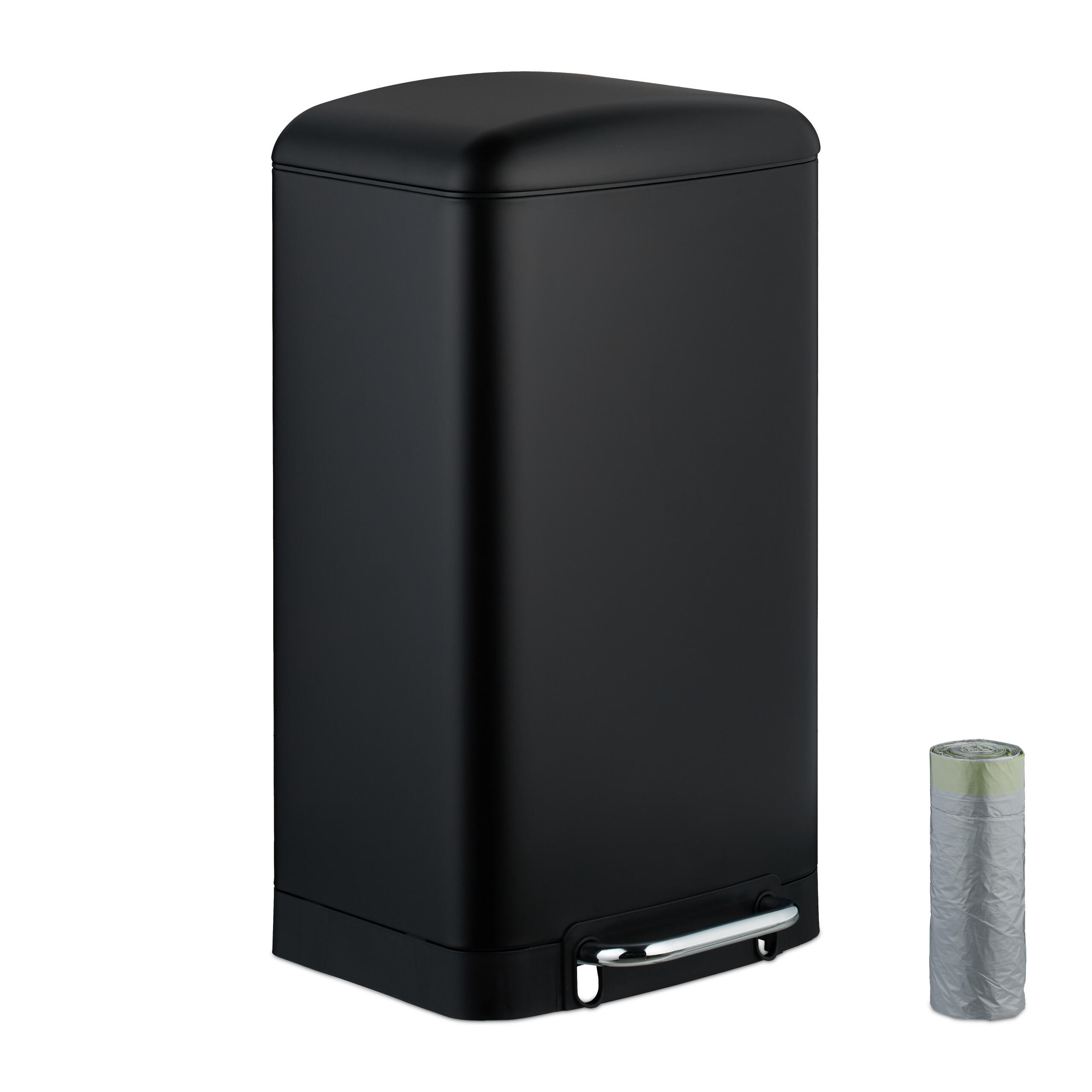 Relaxdays KOŠ Černý 30 l nerez Soft-Close