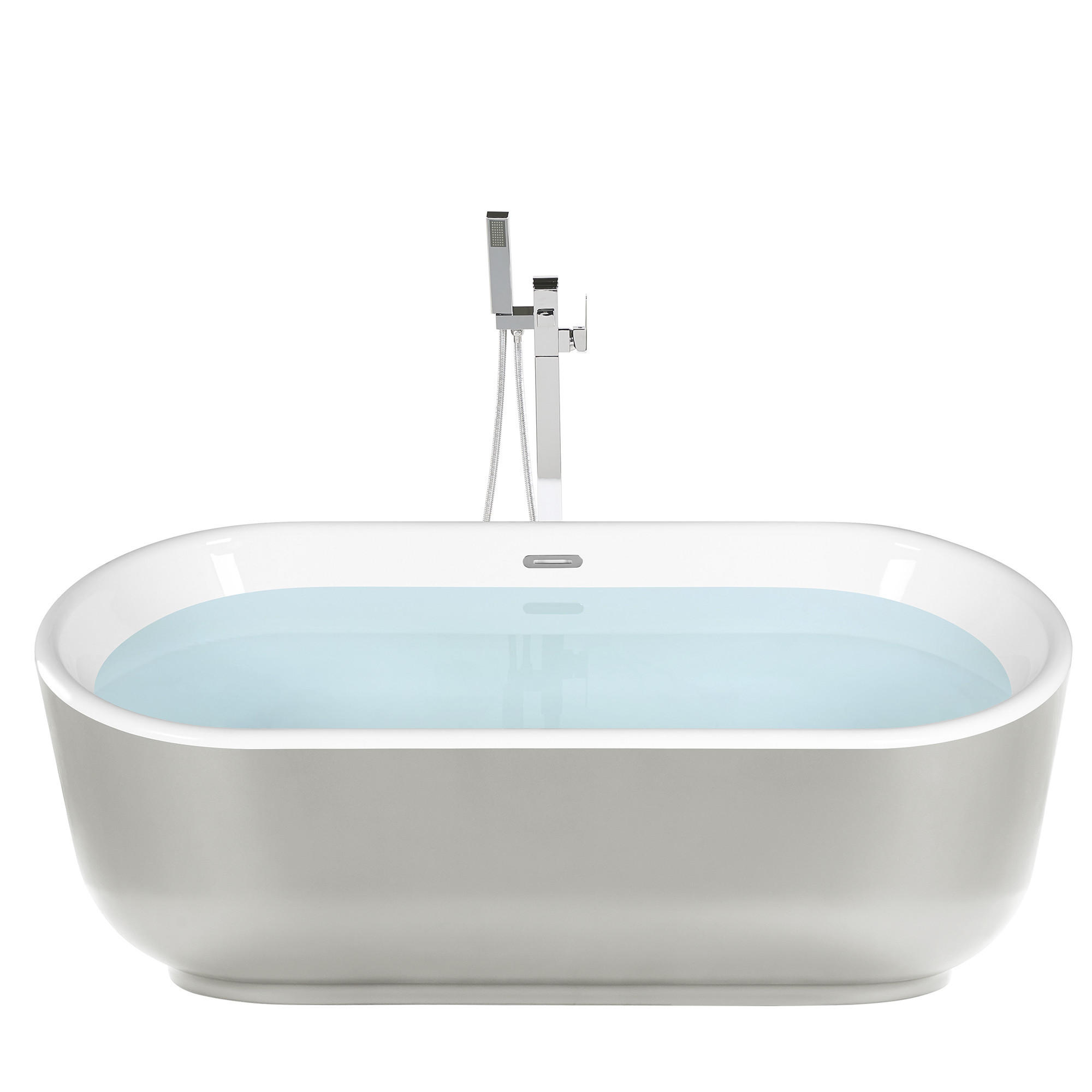 BADEWANNE FREISTEHEND 80x170x59 cm silber Pinel - Silberfarben, Kunststoff (80/59/170cm) - Beliani