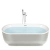 BADEWANNE FREISTEHEND 80x170x59 cm silber Pinel - Silberfarben, Kunststoff (80/59/170cm) - Beliani