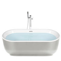 BADEWANNE FREISTEHEND 80x170x59 cm silber Pinel - Silberfarben, Kunststoff (80/59/170cm) - Beliani
