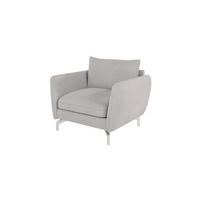 SESSEL Elou Silber Microfaser - Chromfarben/Silberfarben, Holz/Textil (103/87/92cm) - S-Style Möbel