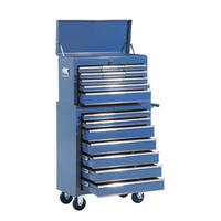 FAHRBARER Werkzeugwagen Werkstattwagen Rollwagen Werkzeugkasten - Blau, Metall (33/113/61.5cm) - HOMCOM