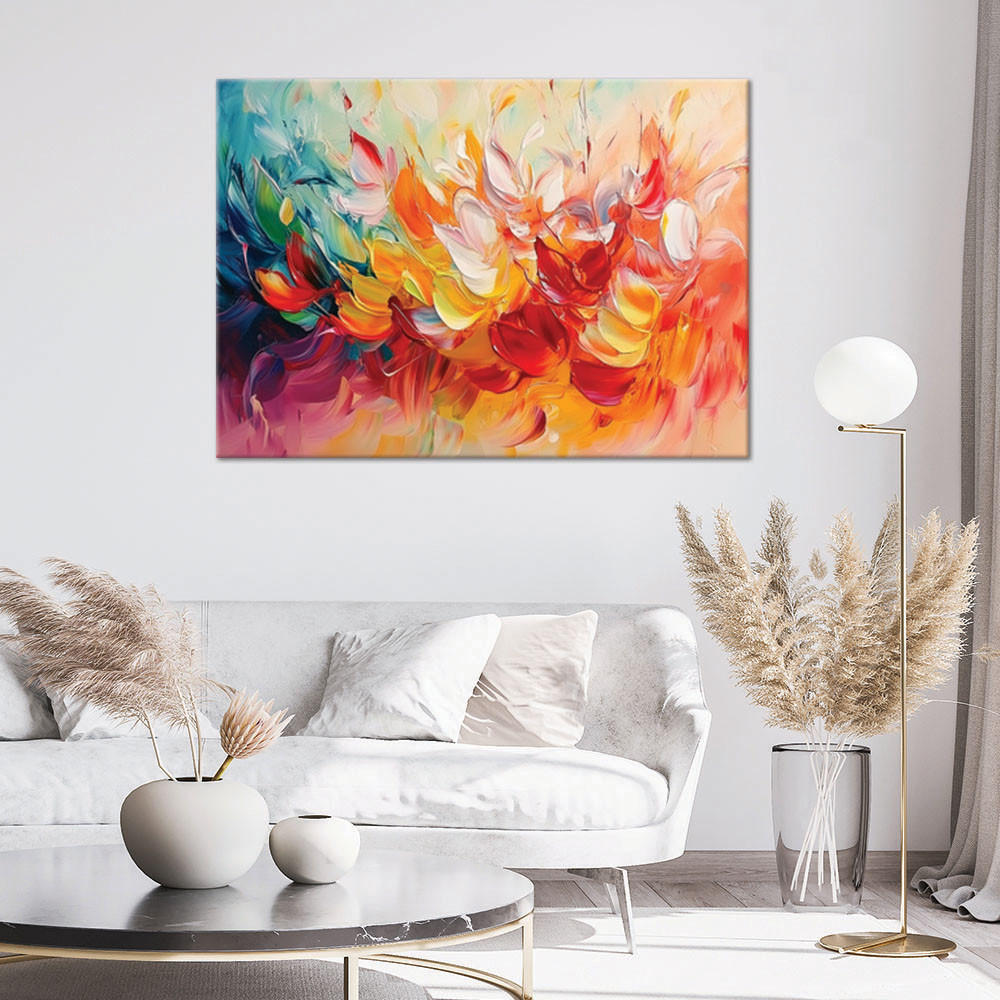 LEINWANDBILD Bunte Moderne Abstraktion 100x70cm - Multicolor, Textil (100/70cm) - Feeby