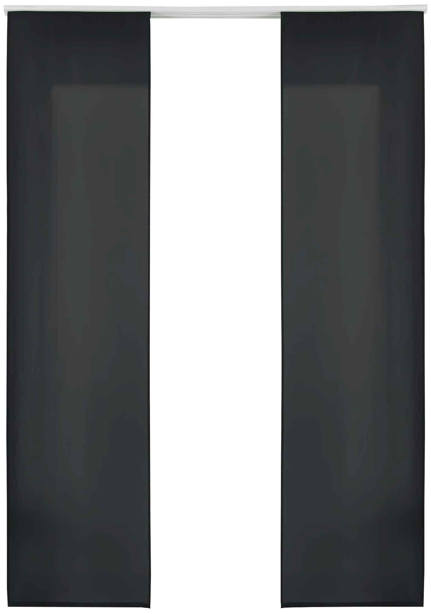 VORHANG 2ER SET HxB 245x60 cm Schwarz - Schwarz, Textil (60/245cm) - Gardinenbox
