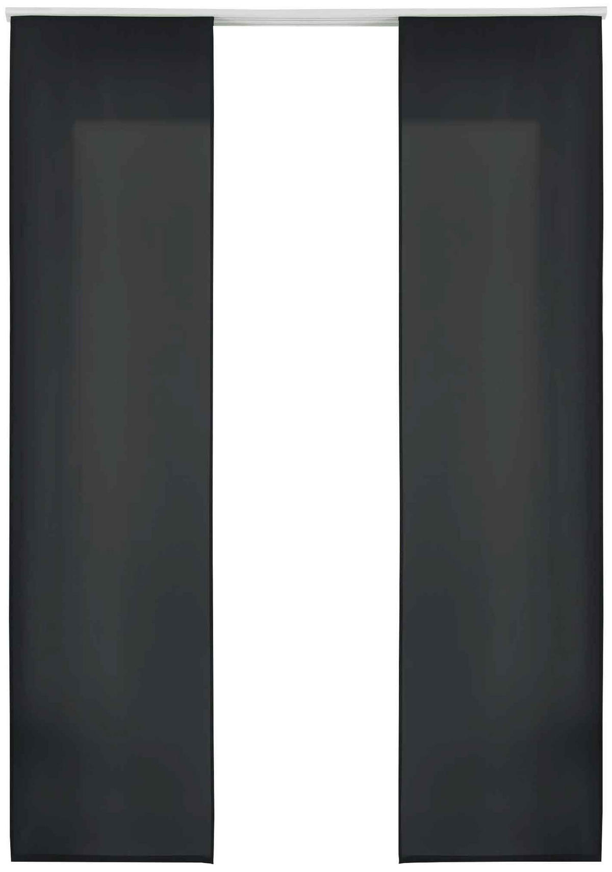 VORHANG 2ER SET HxB 245x60 cm Schwarz - Schwarz, Textil (60/245cm) - Gardinenbox