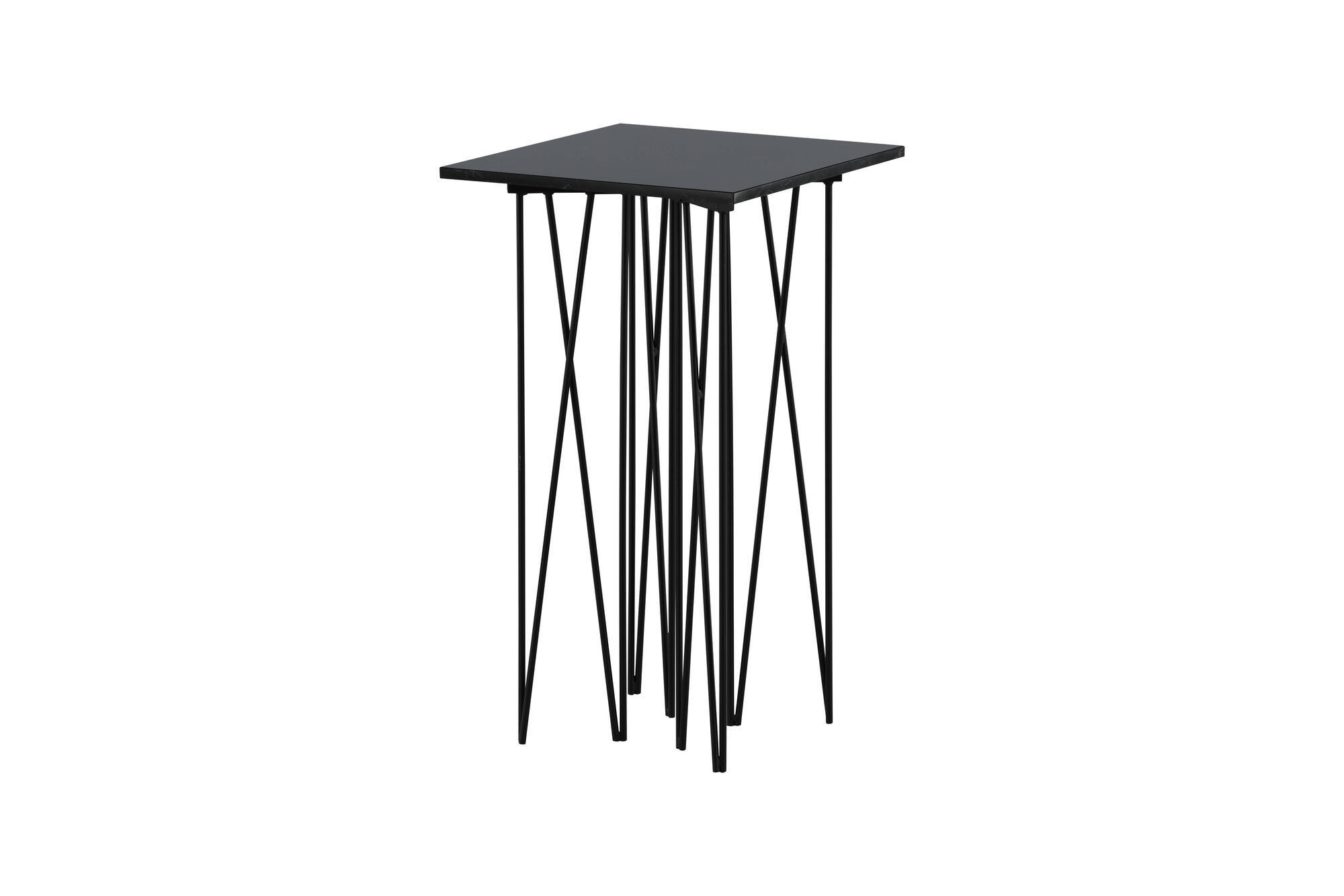 BEISTELLTISCH STONE Schwarz 40x40x65 cm - Schwarz, Metall (40/40/65cm) - FURNLUX