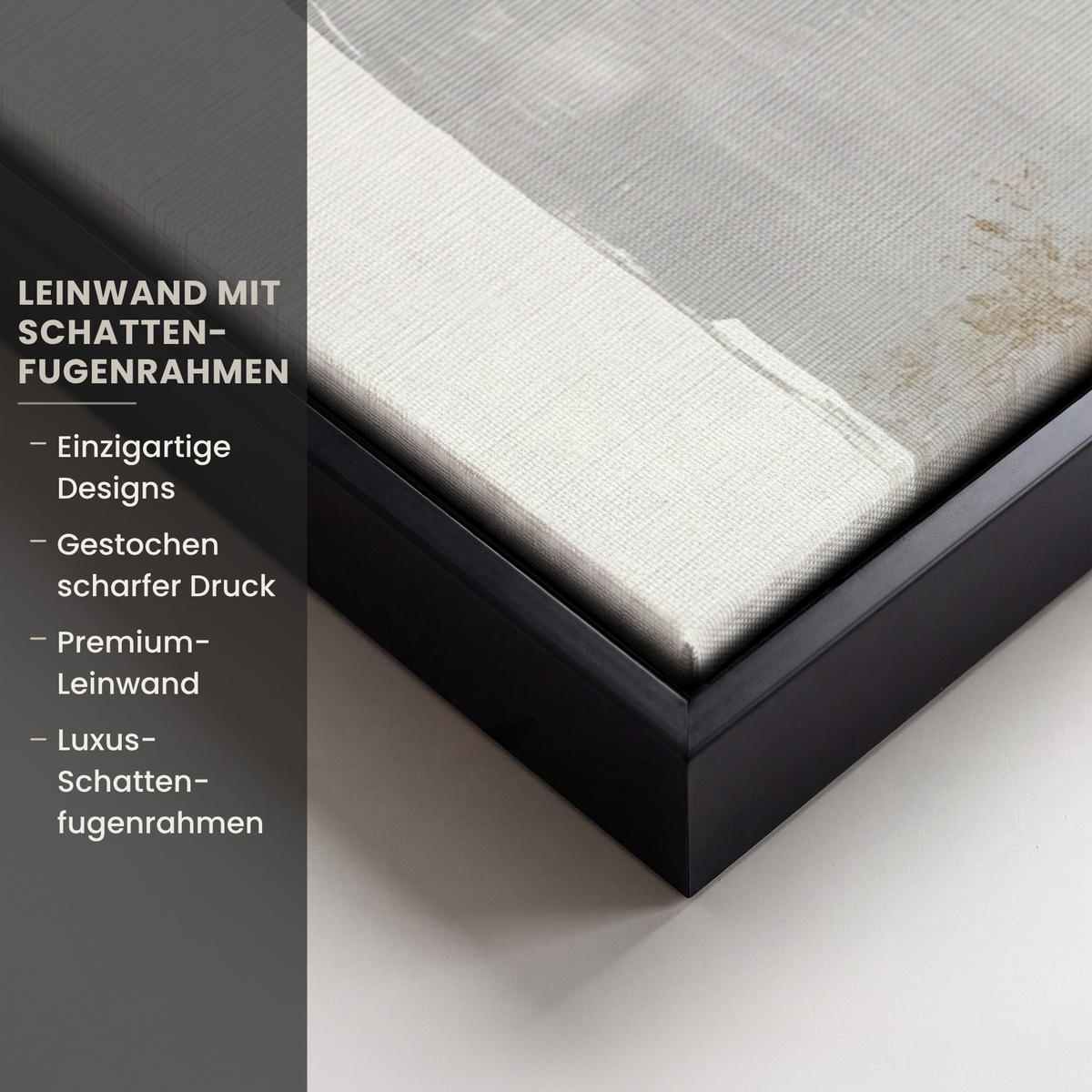 LEINWAND Bilder mit Rahmen - Gold - Rechtecke - Kreise - Abstrakt - 60x80 - Weiß, Textil (60/80cm) - MuchoWow
