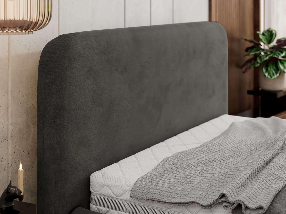 POLSTERBETT BENEA CLASSIC 200/200 - Dunkelgrau Velvet - Pocket-Matratze - Dunkelgrau, Textil (200/200cm) - MKS