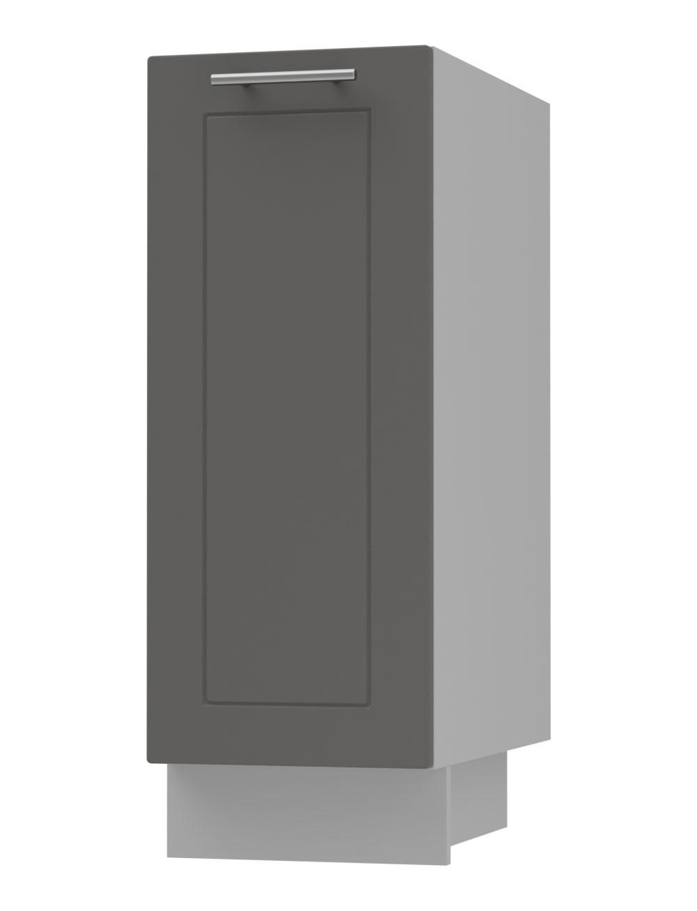 KÜCHENUNTERSCHRANK Kvantum D1D/30 Graphit Matt / Grau Matt 30 / 50 / 82cm - Graphitfarben/Grau, Holz/Holzwerkstoff (30/82/50cm) - Feldmann-Wohnen