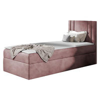 BOXBETT Carmen Mini, Seite zum Öffnen des Bettkastens: Rechts - Violett, Holz (100/200cm) - MIRJAN24