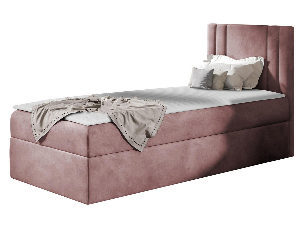 BOXBETT Carmen Mini, Seite zum Öffnen des Bettkastens: Rechts - Violett, Holz (100/200cm) - MIRJAN24