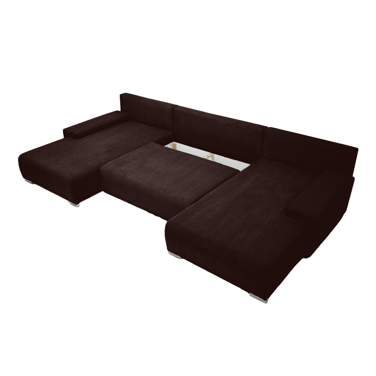ECKSOFA Trawanga mit Schlaffunktion, Dunkelbraun - Dunkelbraun, Textil (348/188cm) - Fedve