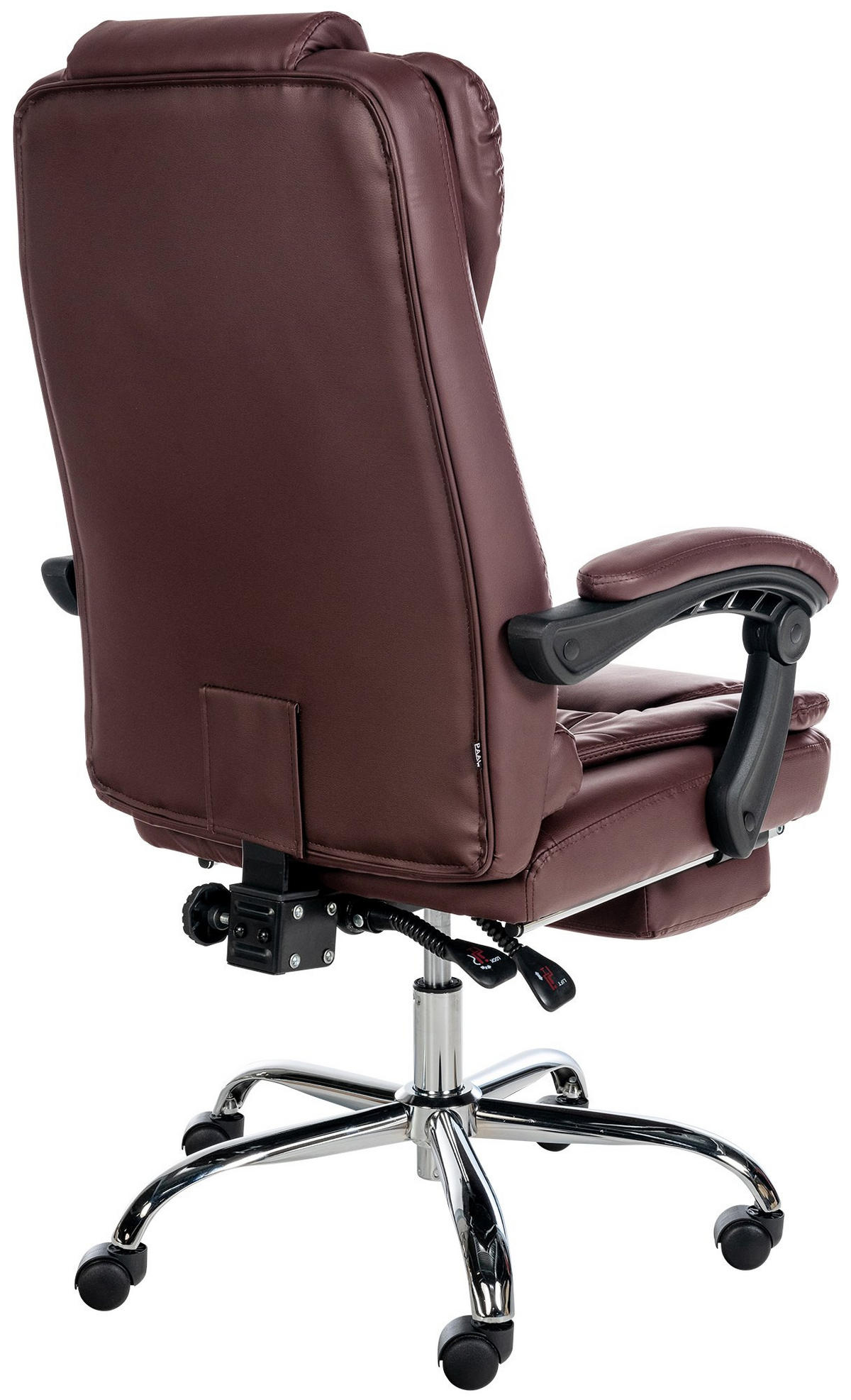 CHEFSESSEL Lederlook bordeauxrot - Chromfarben/Bordeaux, Textil/Metall (67/115/68cm) - CLP