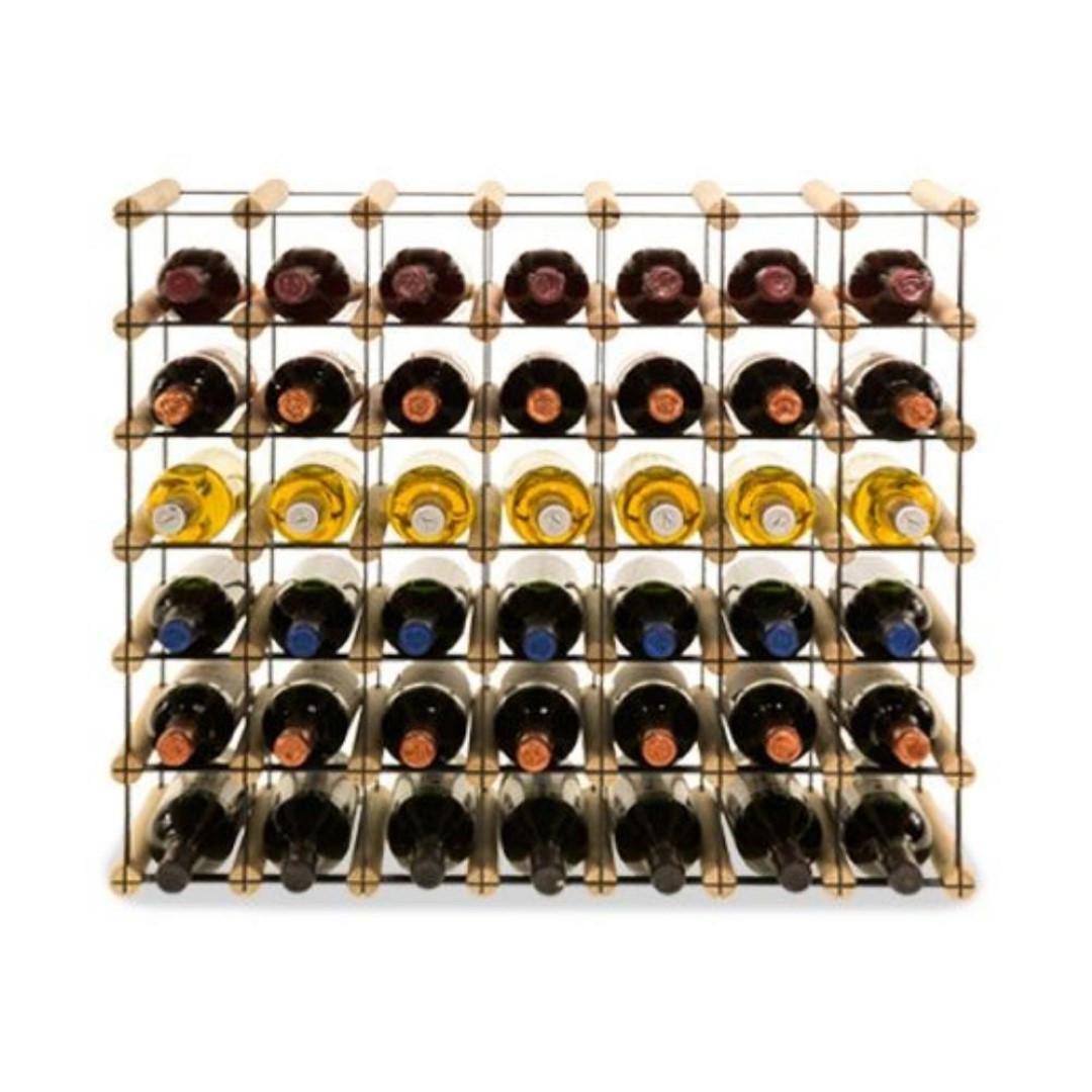 WEINREGAL Vinotega Mod Metal 62,5x72,5x24,5 cm 7x6 Flaschen Massives Kiefernholz Natur - Naturfarben, Holz (72.5/62.5/24.5cm) - PROREGAL