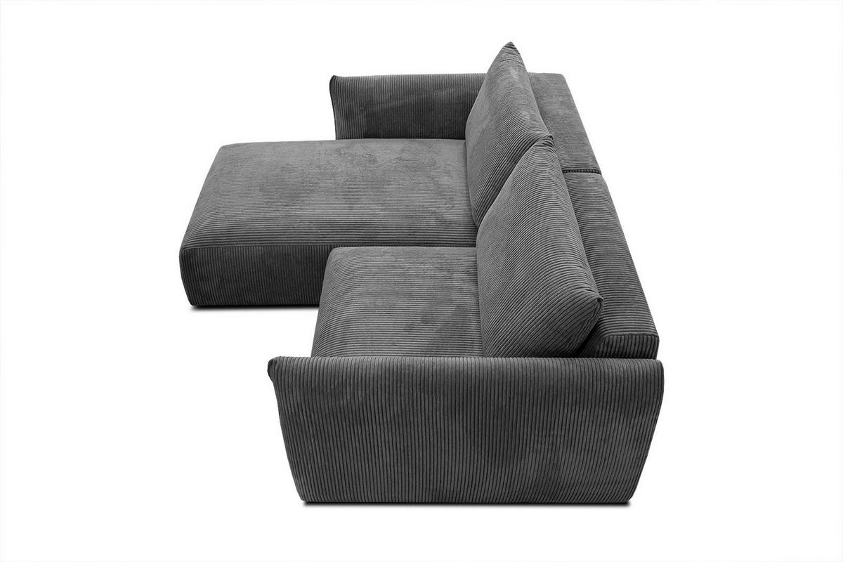 ECKSOFA TAUER 3-Sitzer, dunkelgrau - Dunkelgrau/Schwarz, Holzwerkstoff/Kunststoff (173/206cm) - Courtois Laville