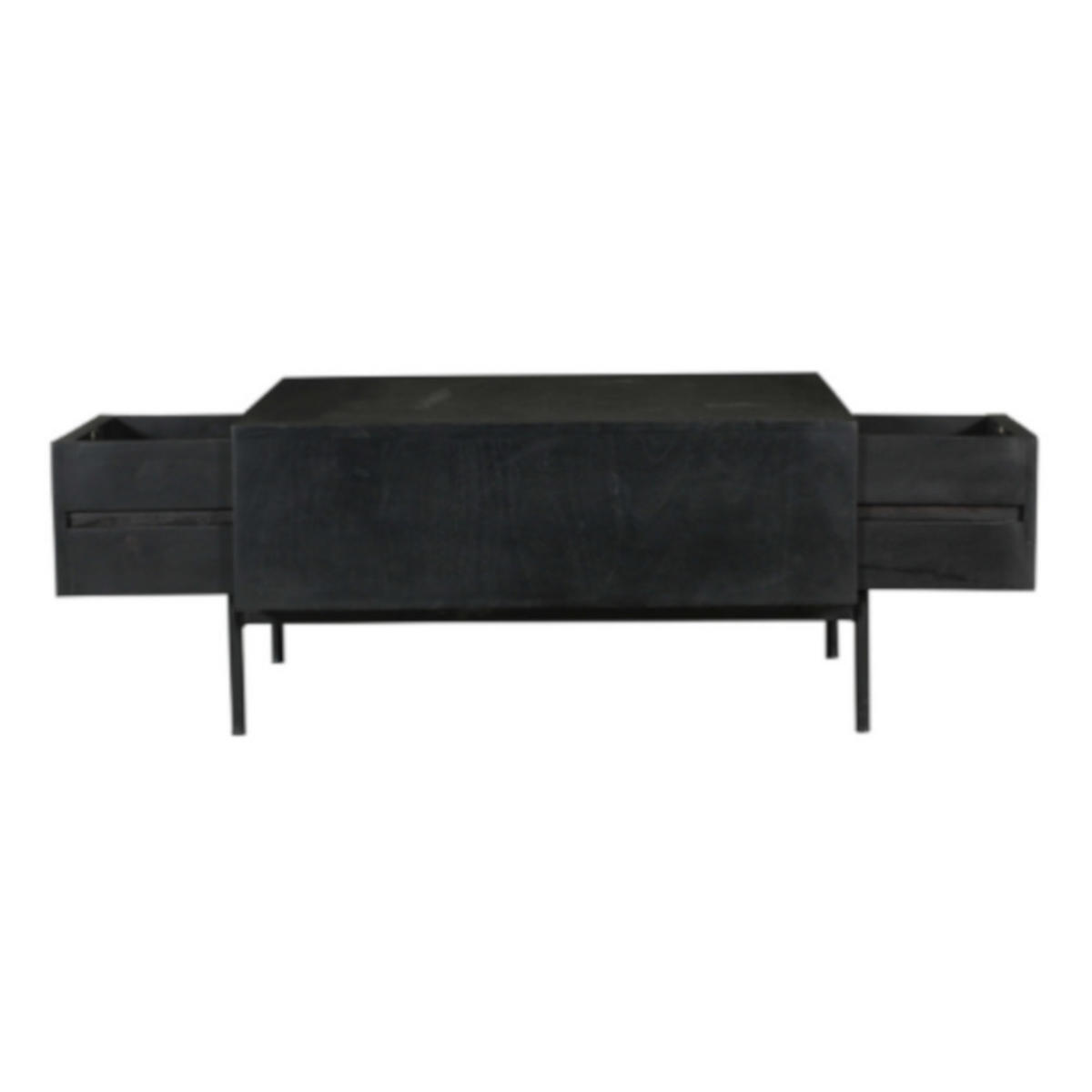 COUCHTISCH Dimora Mangoholz 80 cm / 80 cm Schwarz - Schwarz, Holz (80/80/40cm)