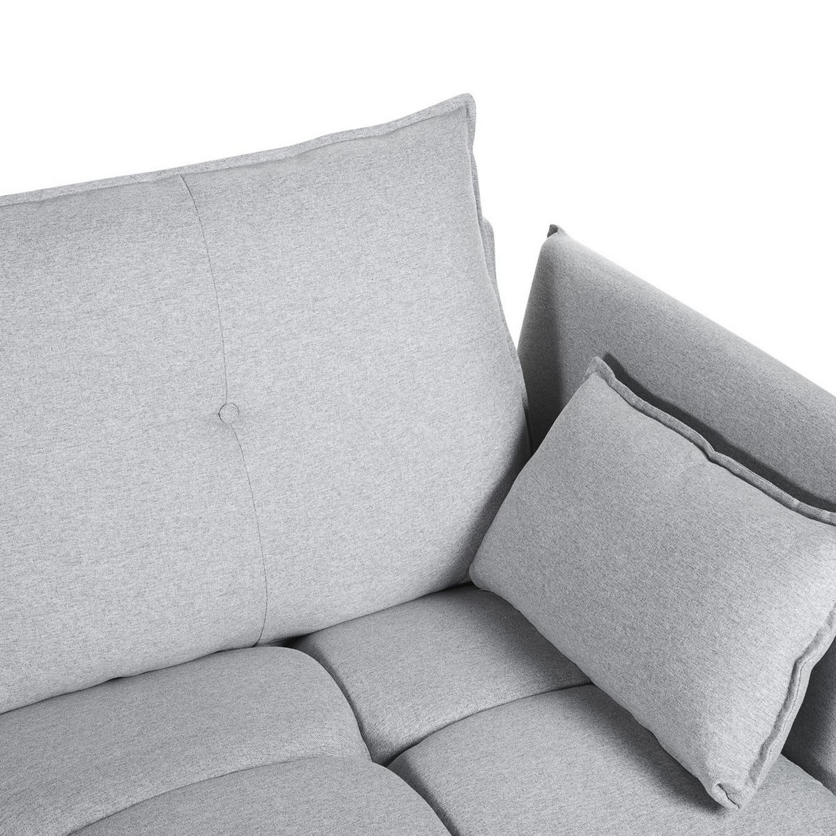 4-SITZER-ECKSOFA Polyester Grau linksseitig Tomra - Hellgrau, Textil (325/136cm) - Beliani