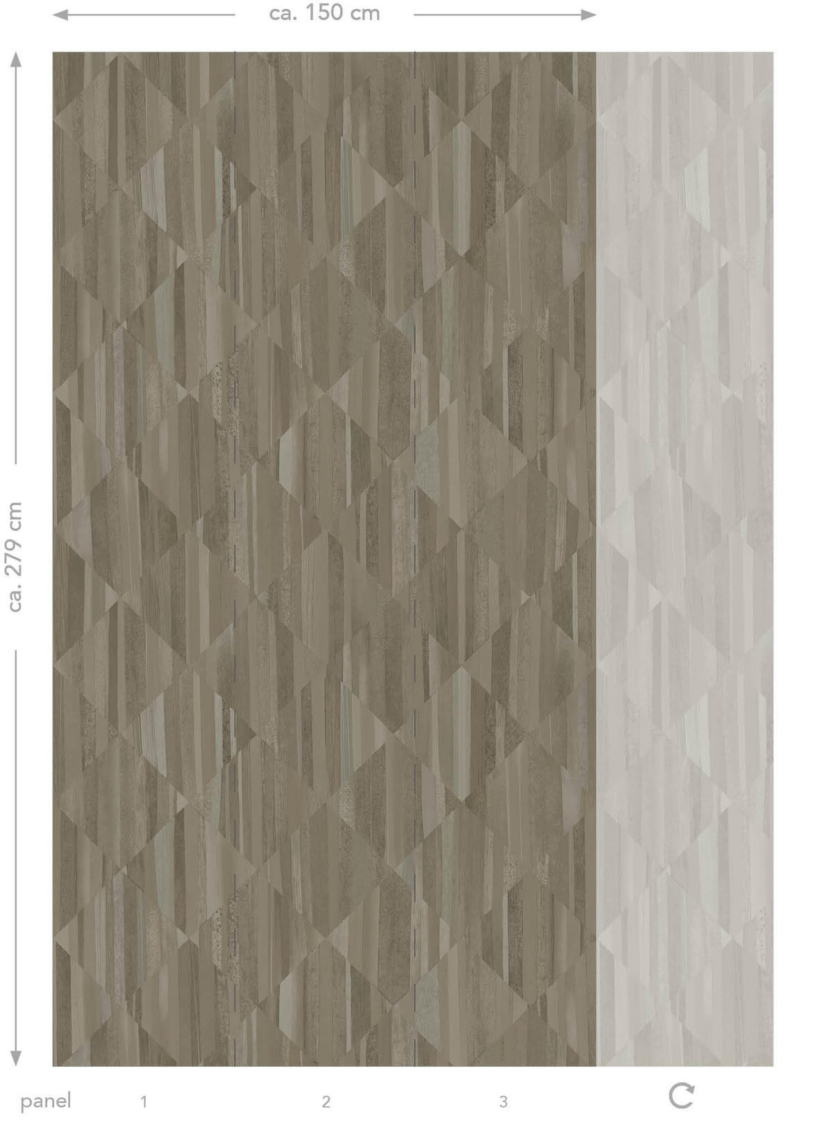 FOTOTAPETE 3D Holzoptik 150 x 279 cm - Braun, Papier (150/279cm) - Origin Wallcoverings