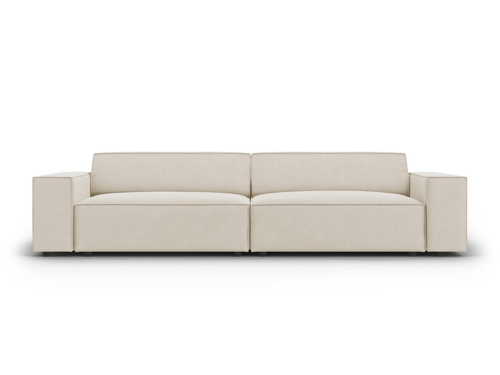 SOFA Jodie aus Samt dunkelbeige 3 Sitzplätze - Mokka, Textil (102/70/204cm) - Micadoni