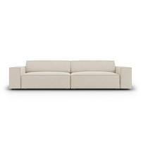 SOFA Jodie aus Samt dunkelbeige 3 Sitzplätze - Mokka, Textil (102/70/204cm) - Micadoni