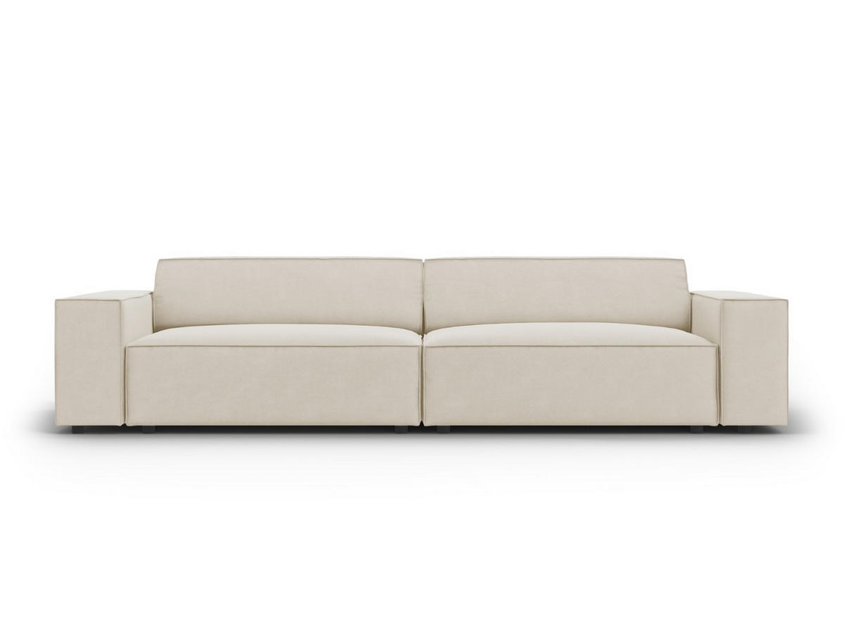 SOFA Jodie aus Samt dunkelbeige 3 Sitzplätze - Mokka, Textil (102/70/204cm) - Micadoni