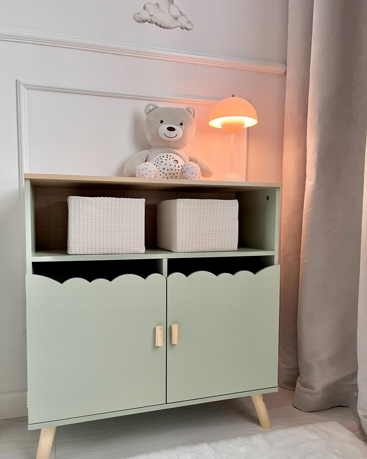 SKŘÍŇ Světle zelená Lackey - světle zelená, kompozitní dřevo (70/74/30cm) - Beliani