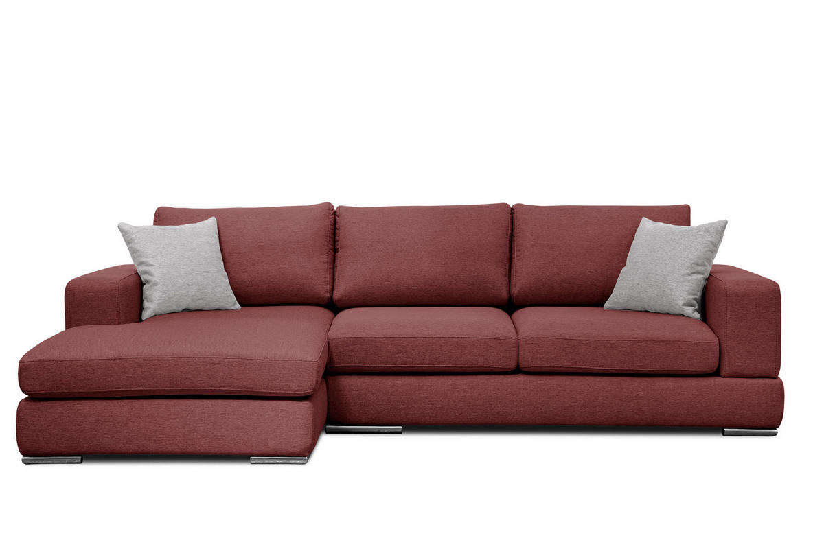 ECKSOFA OTTO 4-Sitzer, bordeaux - Bordeaux, Holzwerkstoff/Textil (159/279cm) - Courtois Laville